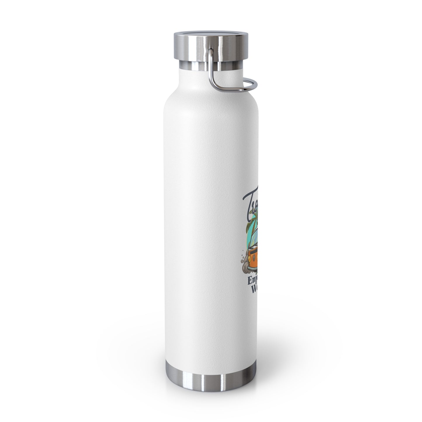 Tropical Beach, Enjoy Your Weekend - Copper Vacuum Insulated Bottle, 22oz - 10745