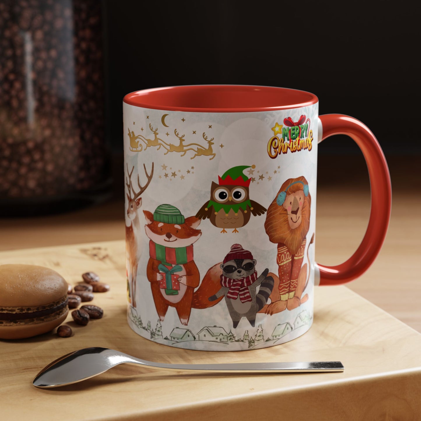 Merry Christmas, Animals - Accent Coffee Mug (11, 15oz)