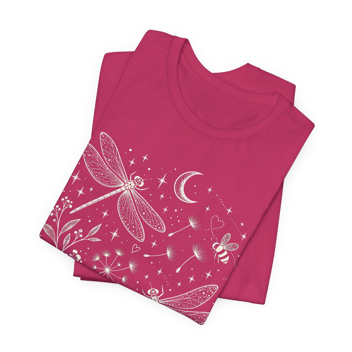 Dragonfly Moon T-Shirt, Whimsical Celestial Nature Tee - 14518