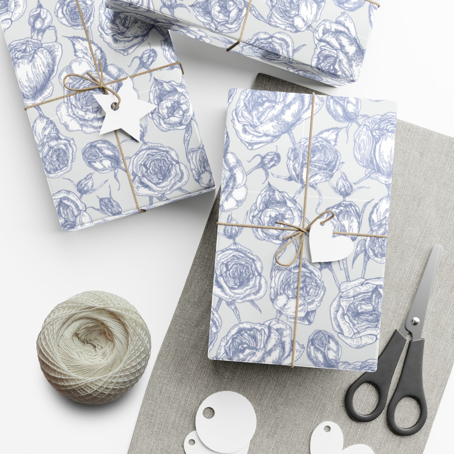 Vintage Blue Flowers - Gift Wrap Papers - 10314
