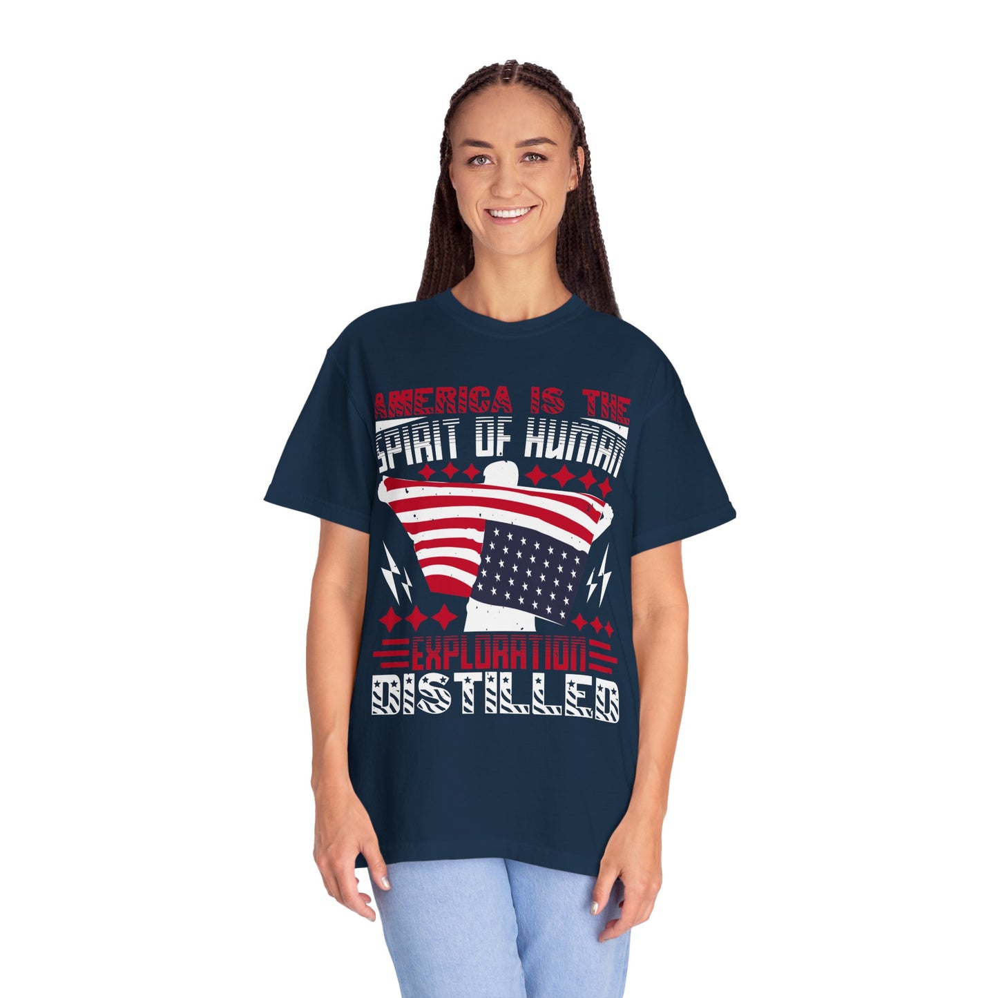 Patriotic Unisex T-Shirt - Spirit of Human Exploration, Independence Day Gift, July 4th Celebration Wear, American Pride Tee - 13792