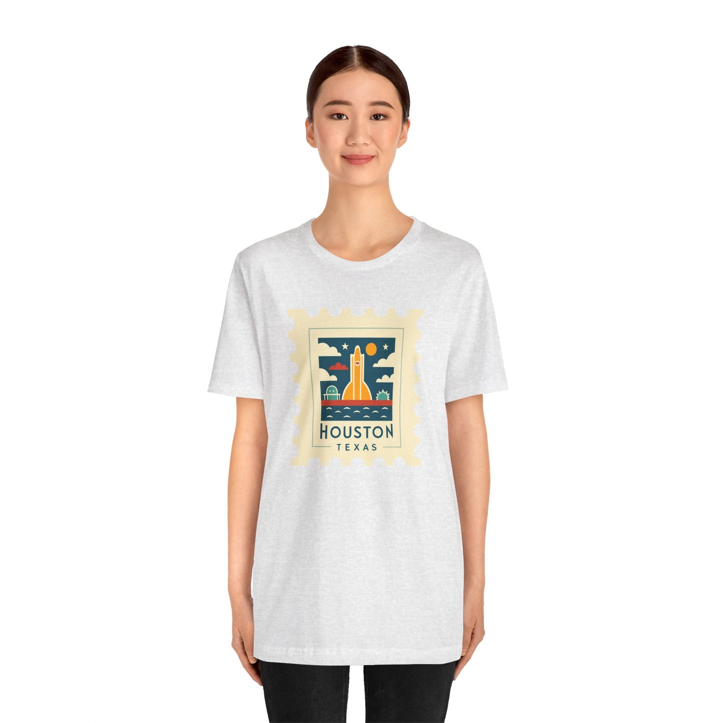 Houston Texas Retro Stamp Unisex Tee - Graphic T-Shirt for Casual Wear - 12143