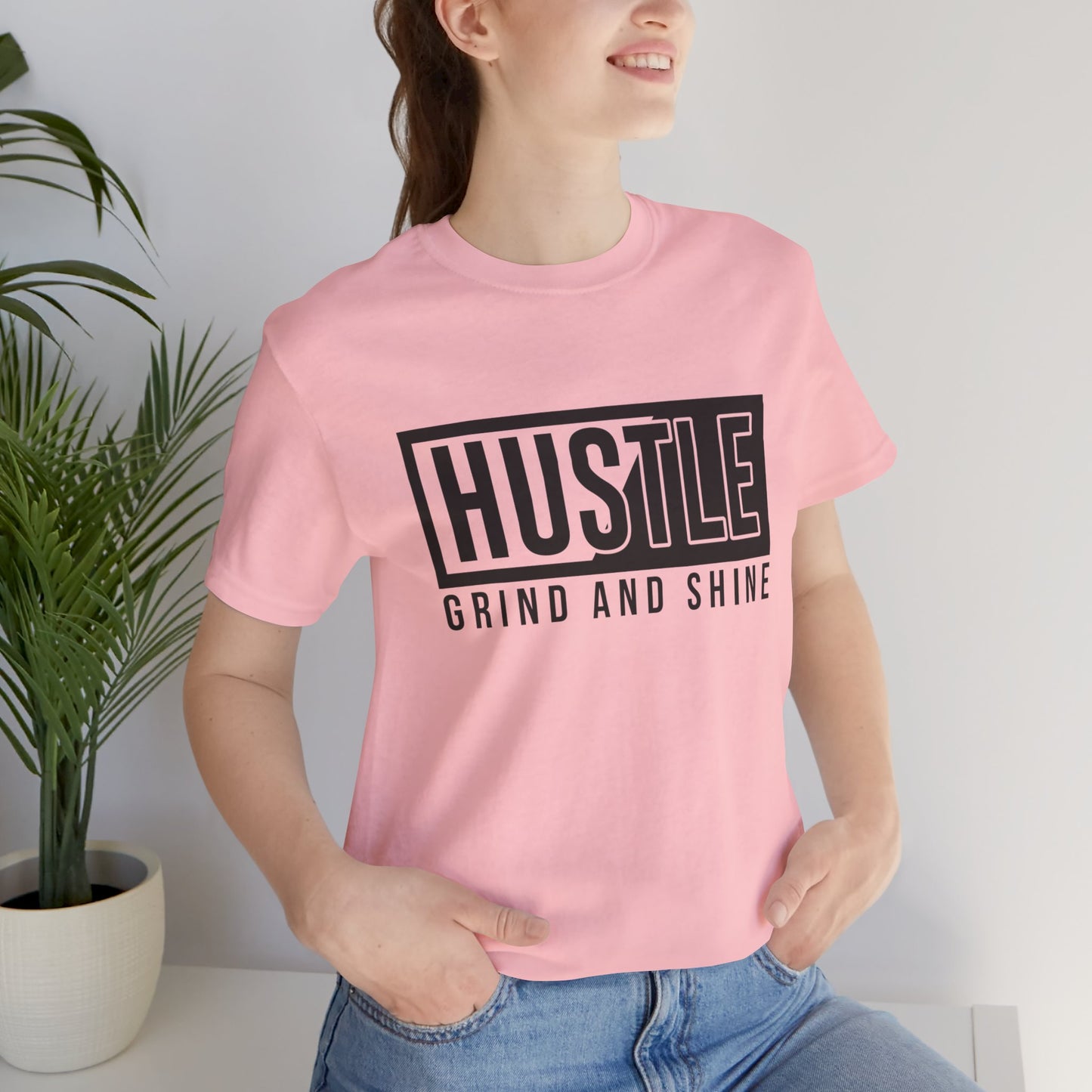 Motivational: Hustle, Grind & Shine - Unisex Jersey Short Sleeve Tee