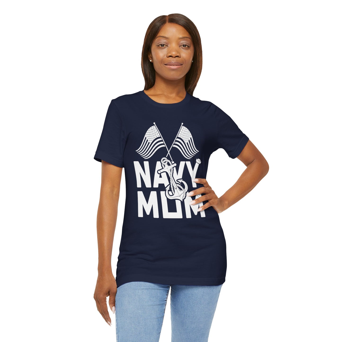 Navy Mom - Unisex Jersey Short Sleeve Tee - 13045