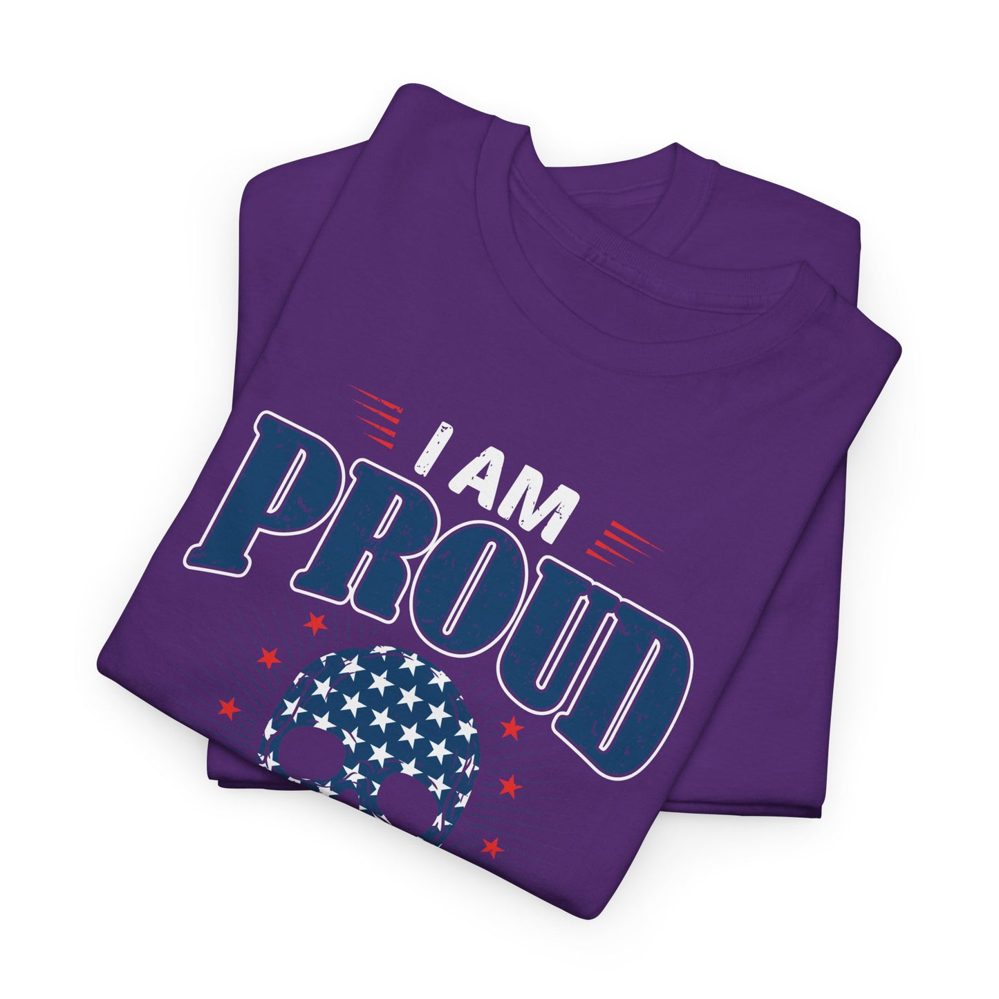 "I'm a Proud American" Unisex Heavy Cotton Tee, Patriotic Shirt, Independence Day Apparel, Casual Wear, Gift for Veterans - 13637