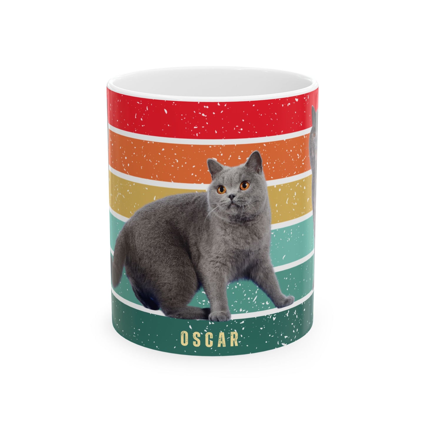 Oscar, Cat, Customizable - Ceramic Mug, (11oz, 15oz) - 10257