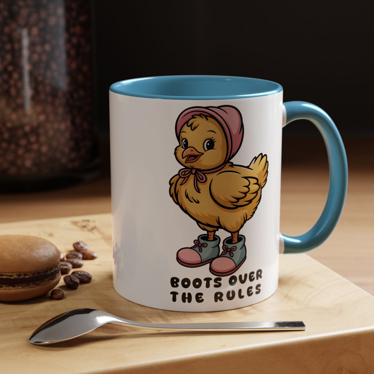 Boots Over The Rules Chick Mug – Cute Chicken Coffee Mug Funny Gift 11/15oz - 14862