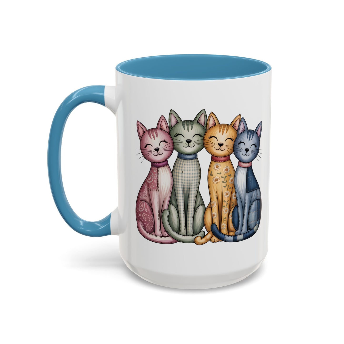Happy Cats Illustration Mug – Colorful Cat Art Coffee Cup (11oz / 15oz) - 14769