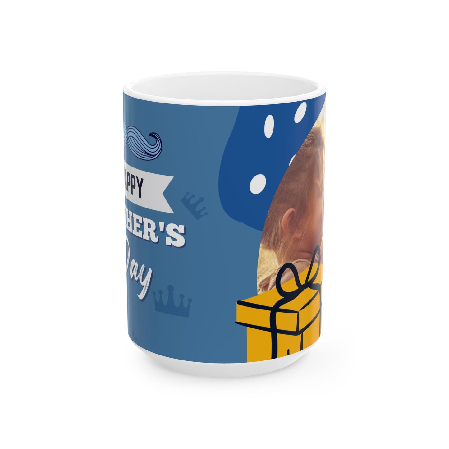 Personalized Father's Day Ceramic Mug - Custom Photo Gift for Dad, Unique Coffee Cup, Special Occasion Present, Gift for Him - 14027