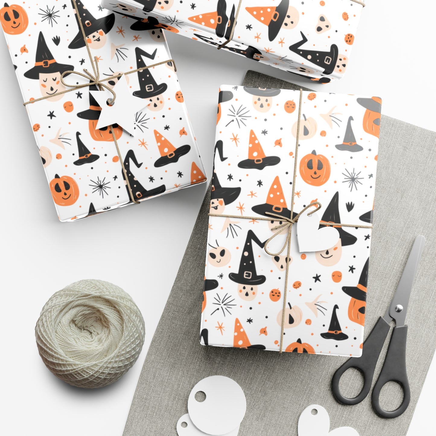 Pumpkin Wearing a Black Hat - Gift Wrap Papers - 13851