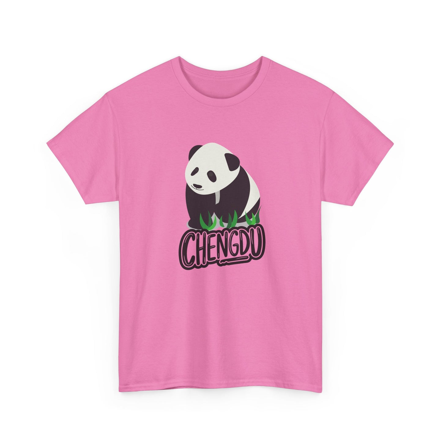 Chengdu Panda Unisex Heavy Cotton Tee - Cozy and Fun Graphic Tee for Animal Lovers - 12206