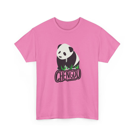 Chengdu Panda Unisex Heavy Cotton Tee - Cozy and Fun Graphic Tee for Animal Lovers - 12206