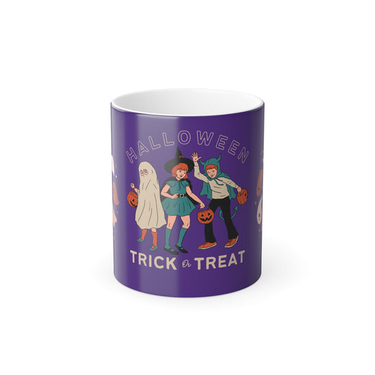 Halloween, Trick or Treat - Color Morphing Mug, 11oz | 11 oz,11oz,Ceramic,Coffee Mugs,Color changing mug,Drink,Drinks,Glossy,Home & Living,Magic Mug,Mugs