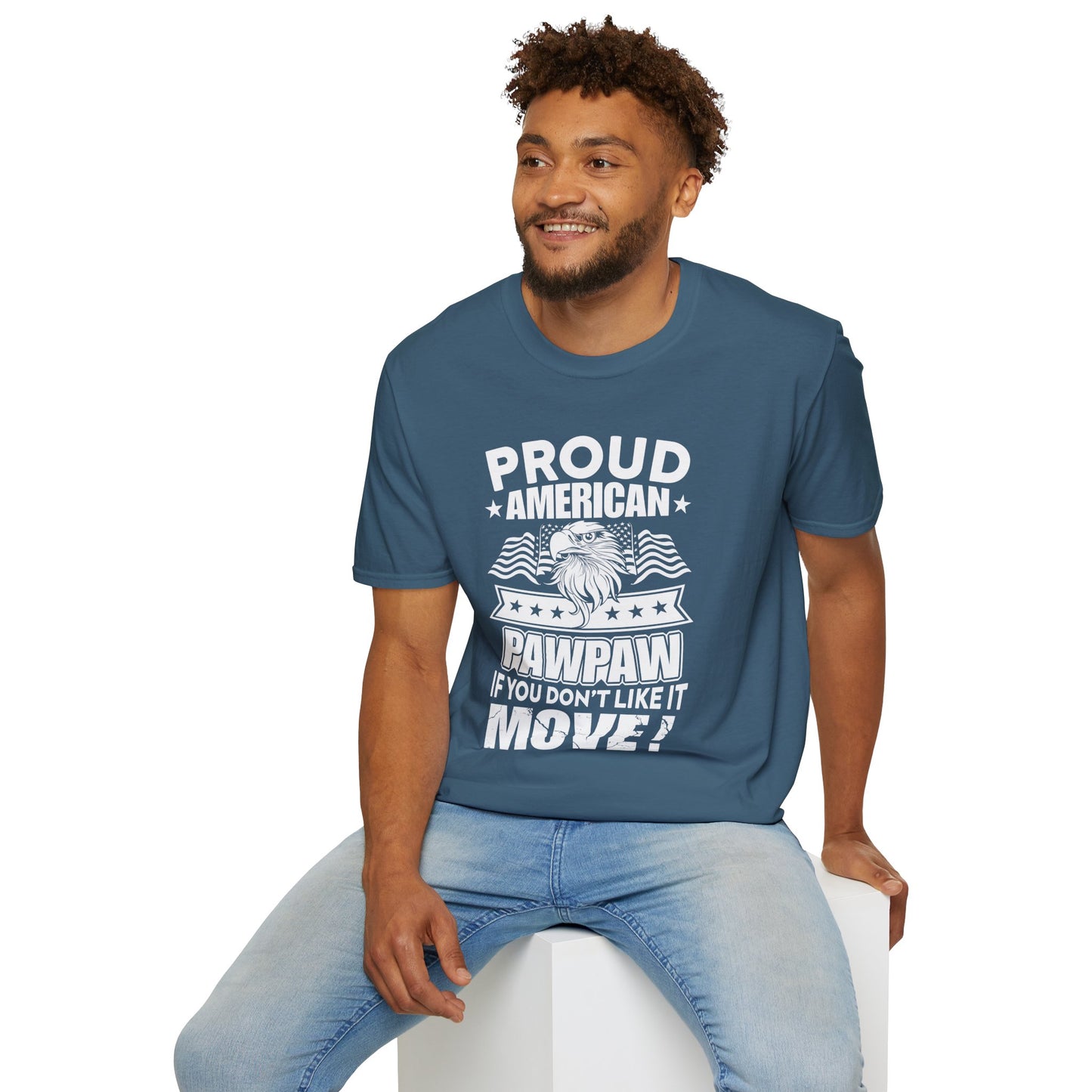 Proud American Pawpaw T-Shirt, Unisex Tee for Grandfather, Father's Day Gift, Casual Wear, Patriotic Shirt, Comfortable Tee - 13787