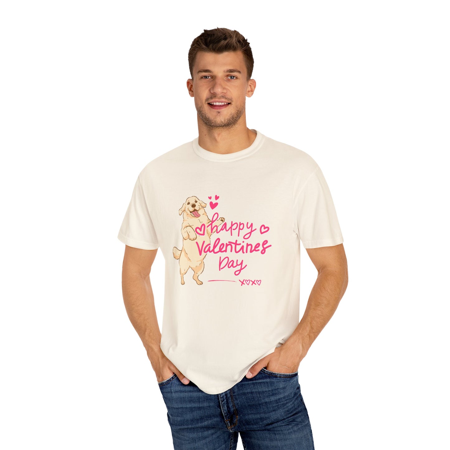 Dog, Happy Valentine's Day, XoXo - Unisex Garment-Dyed T-shirt - 11573