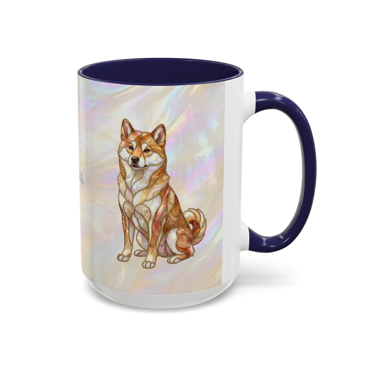 Shiba Inu Accent Coffee Mug – Stained Glass Design 11/15oz - 14646