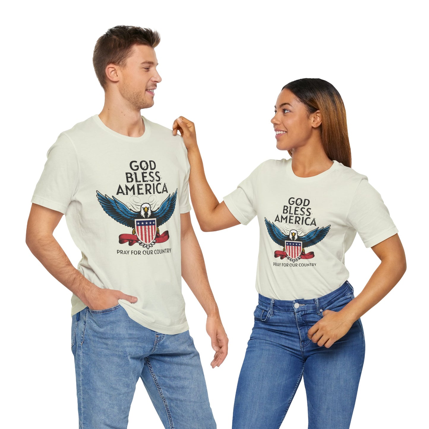 God Bless America Unisex Tee | Patriotic Shirt, American Eagle Design, Casual Wear, Independence Day, Gifts for Veterans - 13786