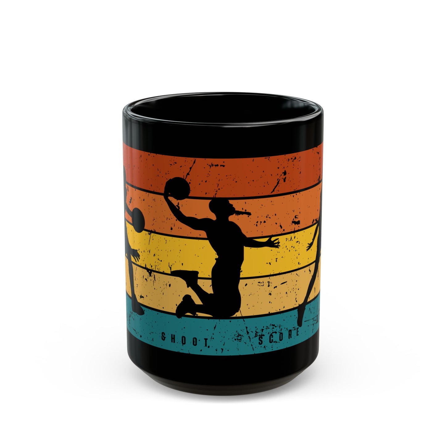 Dribble, Shoot, Score, Repeat - Black Mug (11oz, 15oz) - 10223