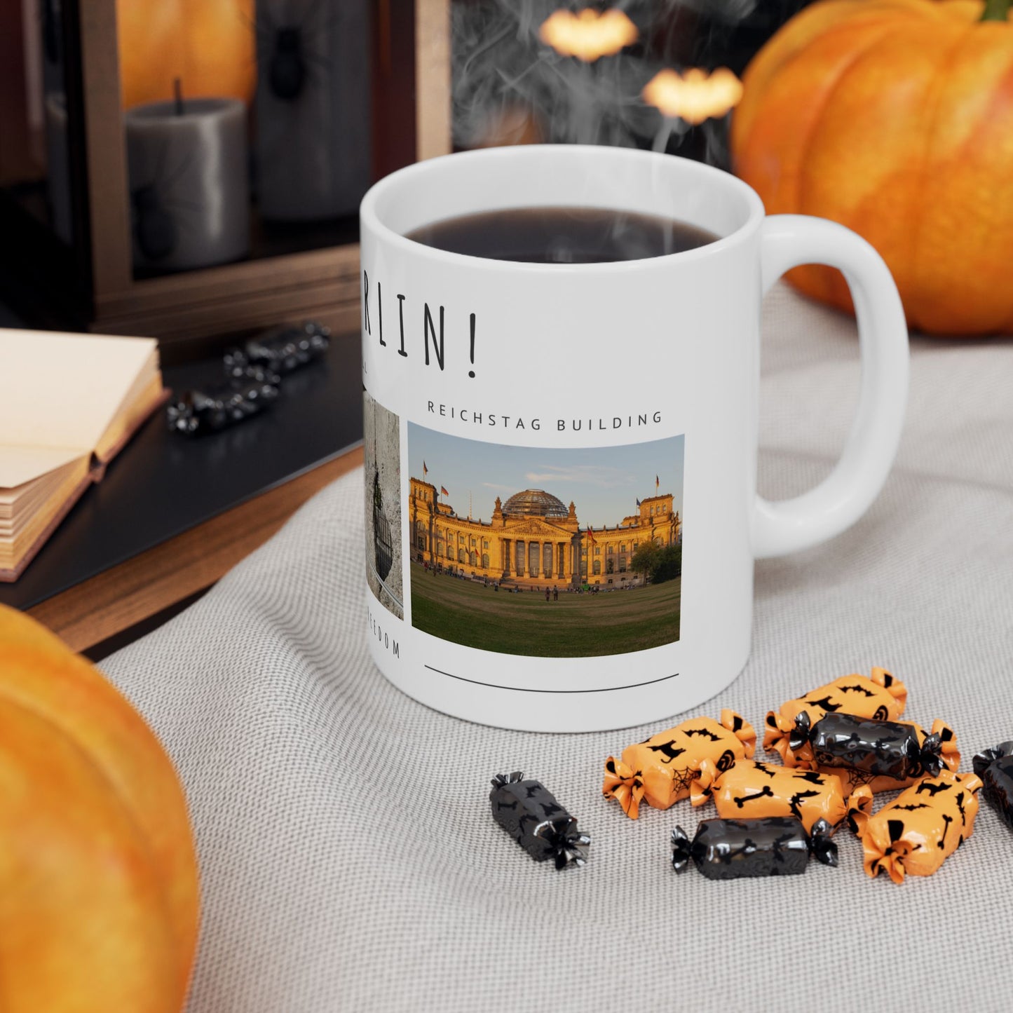 Hello Berlin! Ceramic Travel Mug with Cityscape Design - Perfect Gift for Travelers and History Lovers - 12015