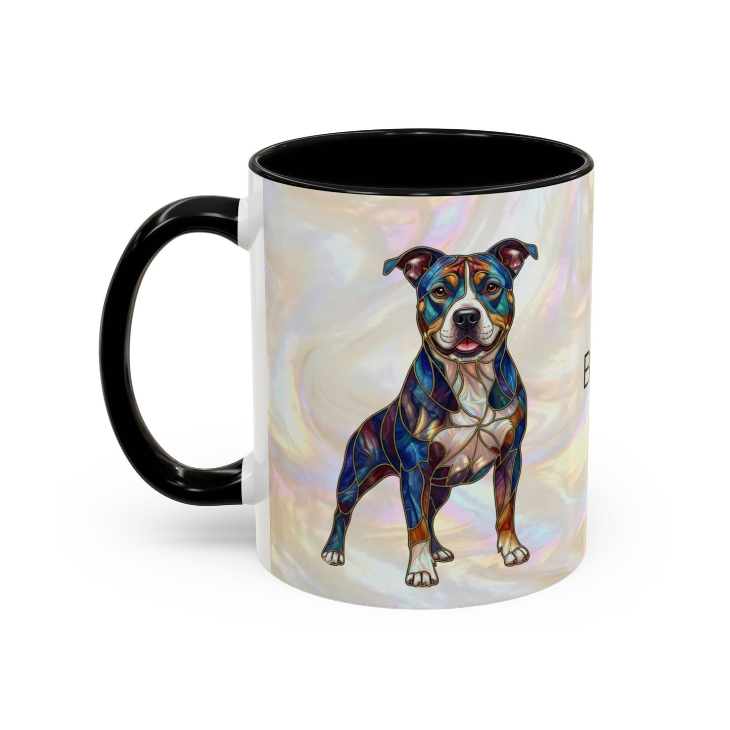 Pitbull Dog Accent Coffee Mug — Stained Glass Design (11/15oz) - 14536