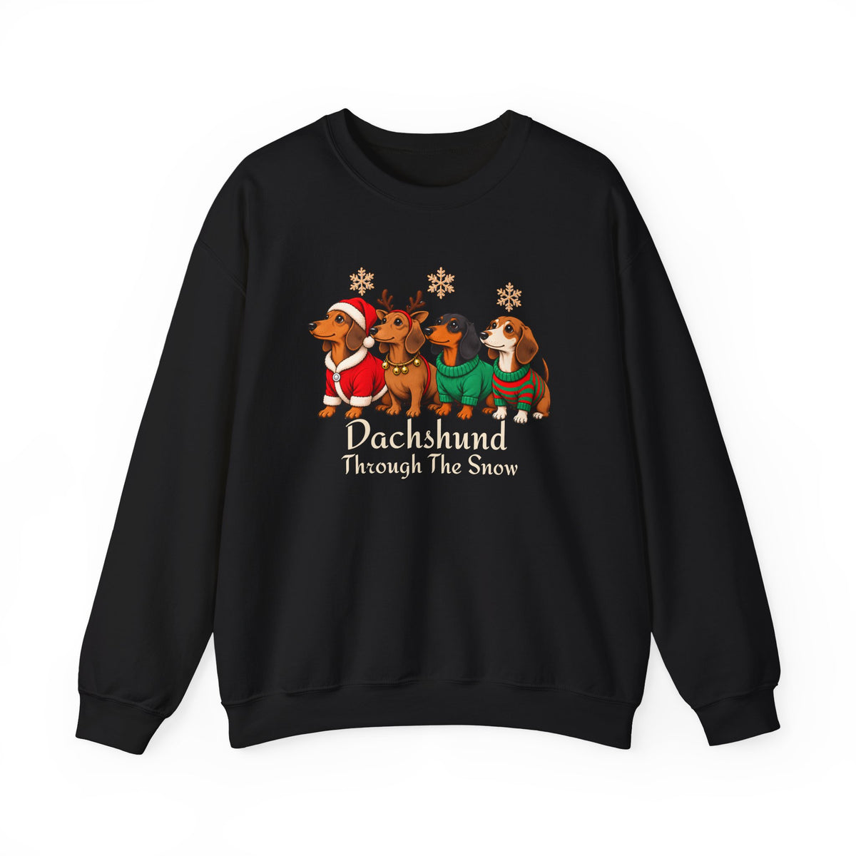 Dachshund Through the Snow Sweatshirt, Cute Christmas Dog Crewneck - 14566