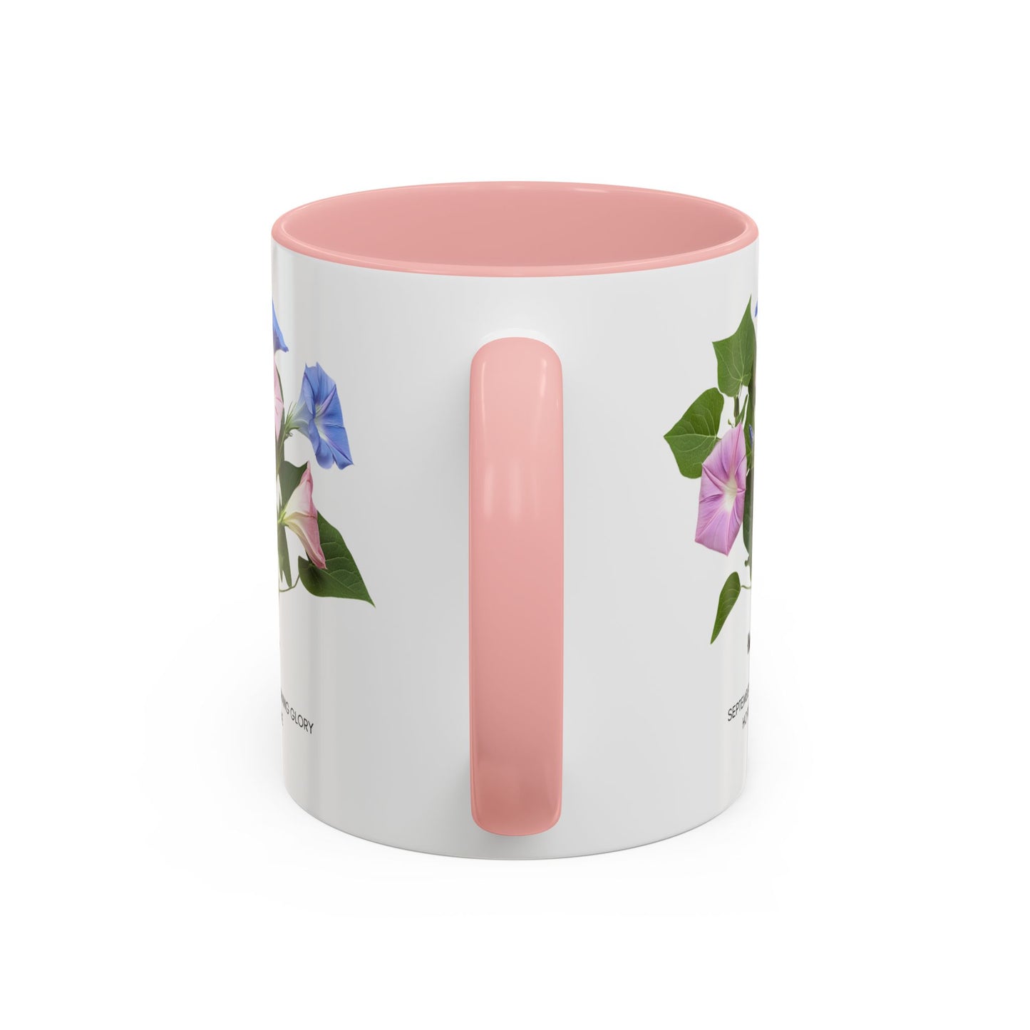 Happy Birthday: September Born, Morning Glory Flower, Customizable - Accent Coffee Mug (11, 15oz)