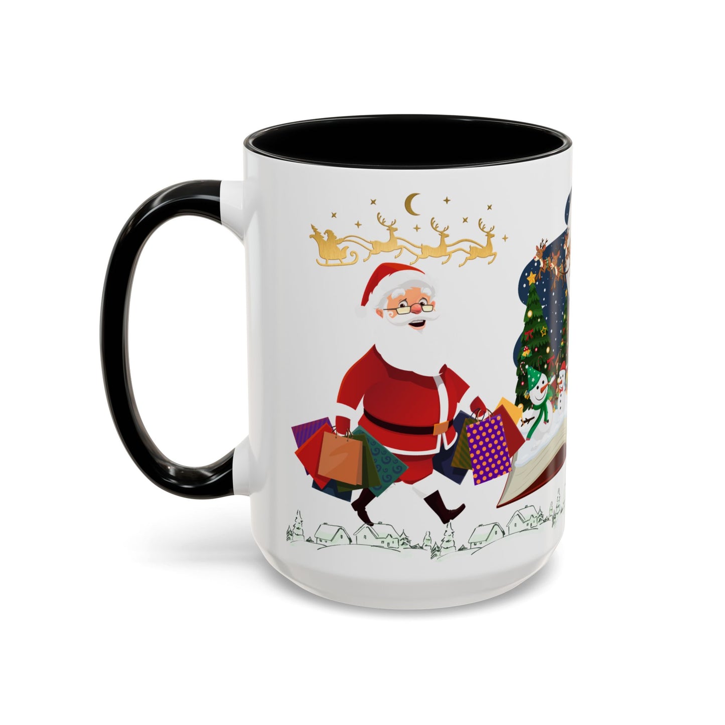 Santa is Coming - Accent Coffee Mug (11, 15oz)