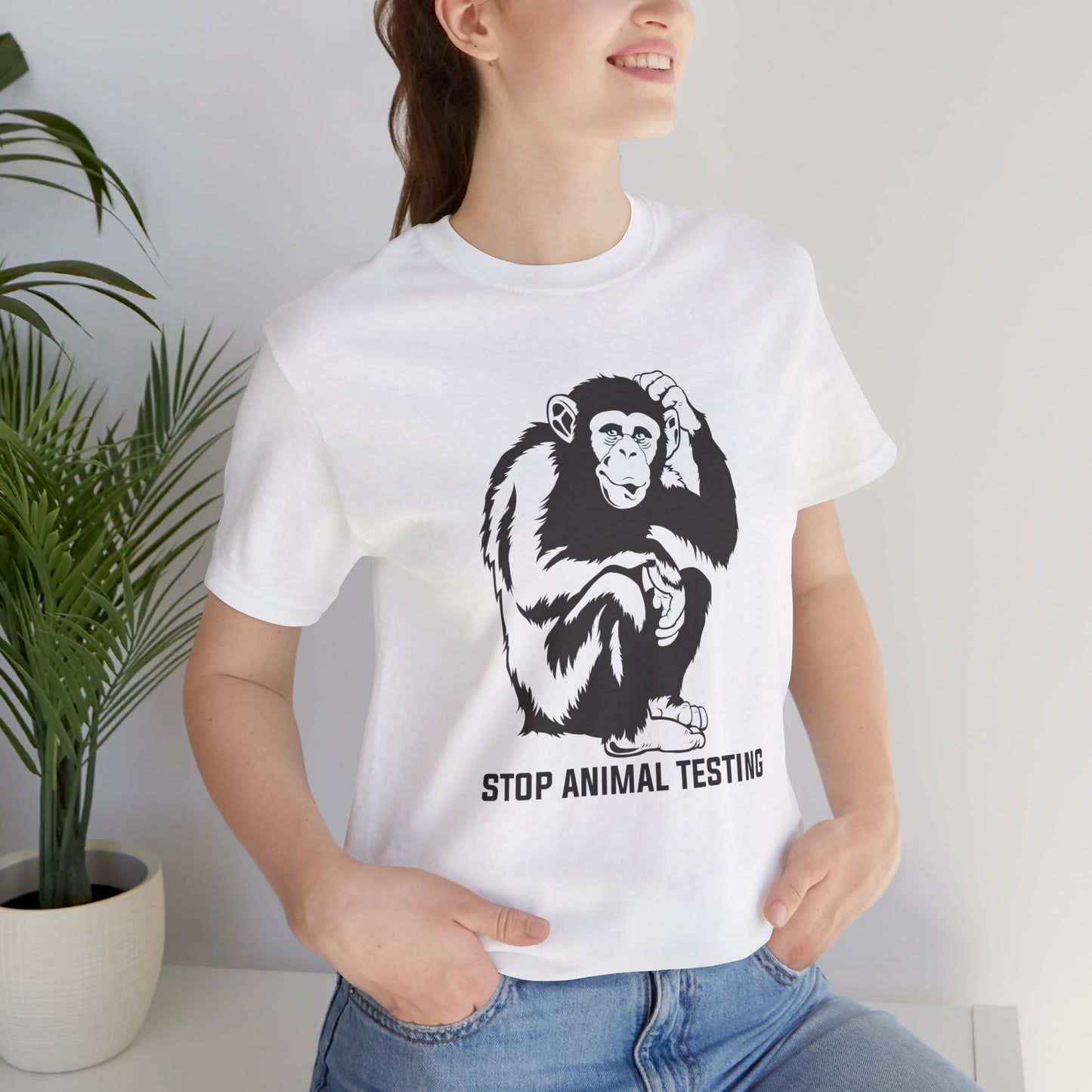 Vegan: Stop Animal Testing - Unisex Jersey Short Sleeve Tee