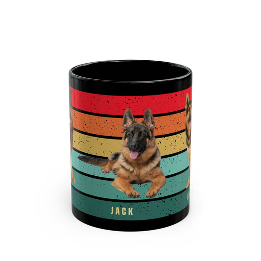 Custom Dog Photo  Black Mug (11oz, 15oz)