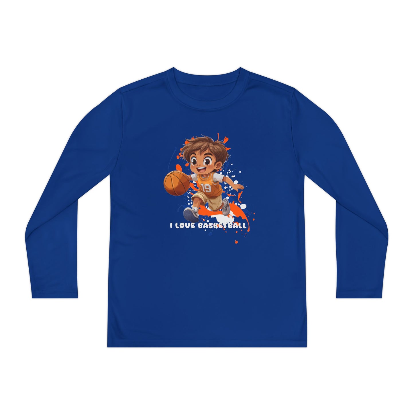 I Love Basketball - Youth Long Sleeve Competitor Tee - 11310