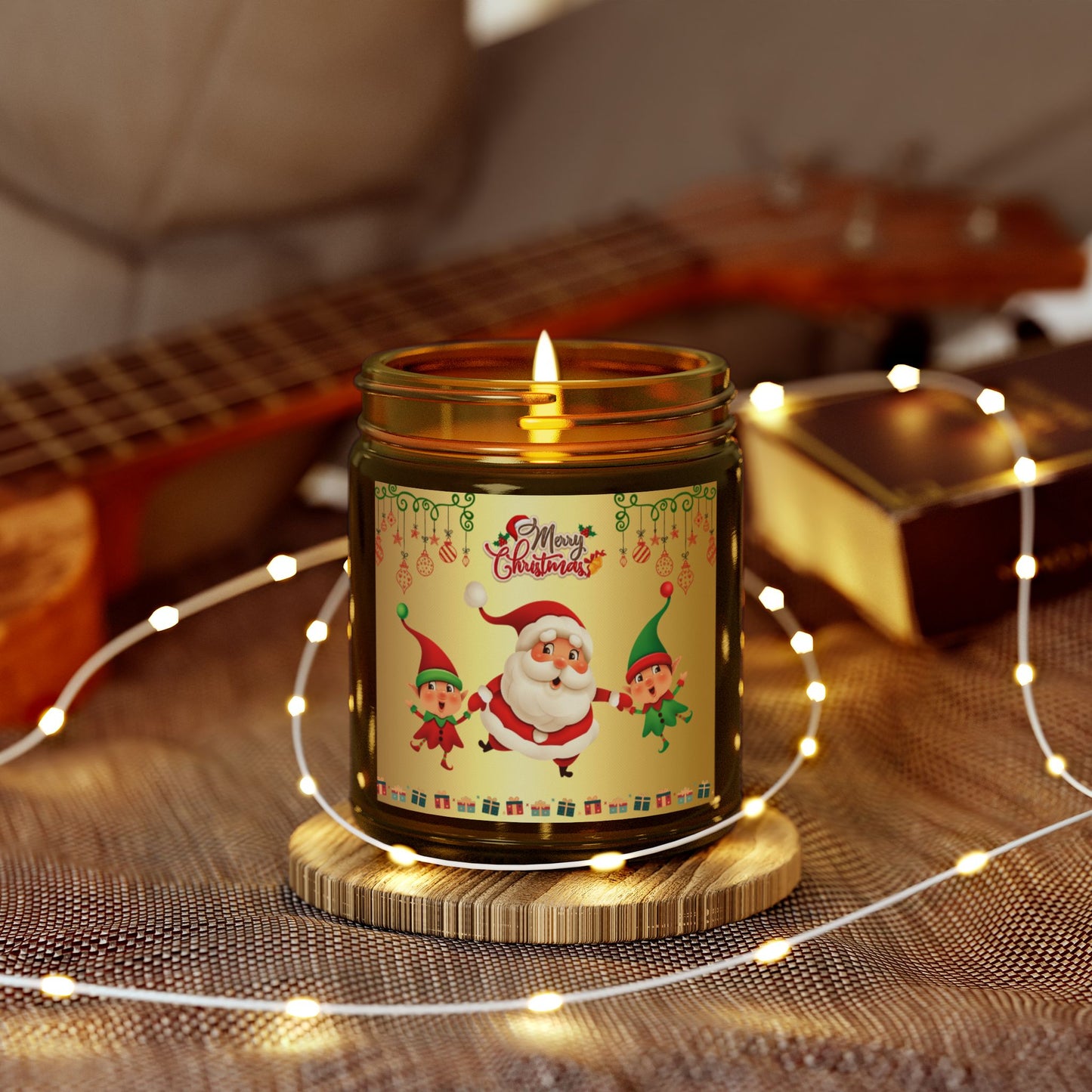 Merry Christmas - Scented Candles, Coconut Apricot Wax (4oz, 9oz)