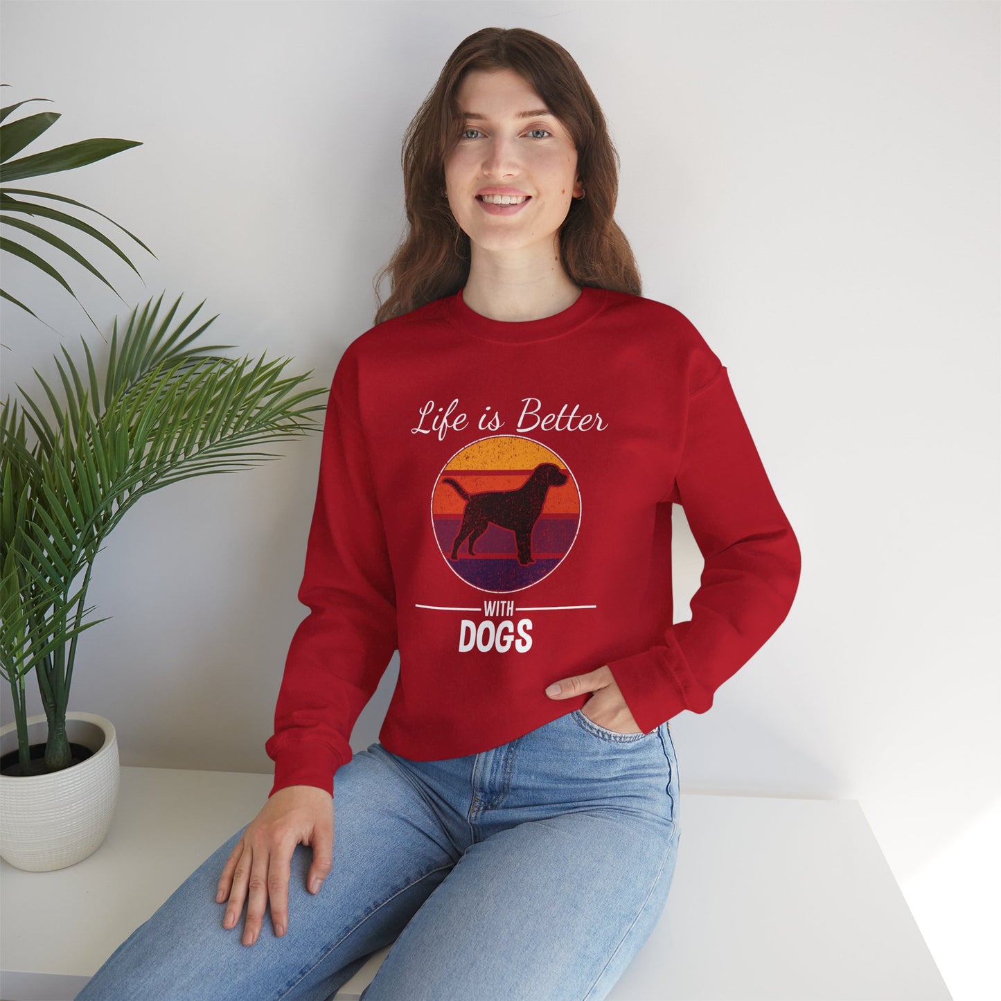 Life is Better With Dogs - Unisex Heavy Blend™ Crewneck Sweatshirt