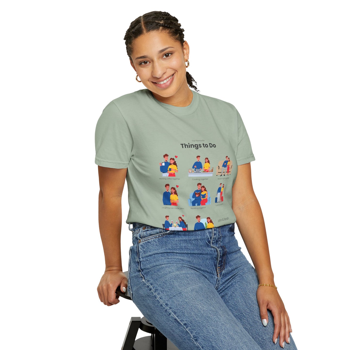 Our Favourite Things to Do Together – Personalised Valentine’s Illustration T-Shirt Gift - 14722