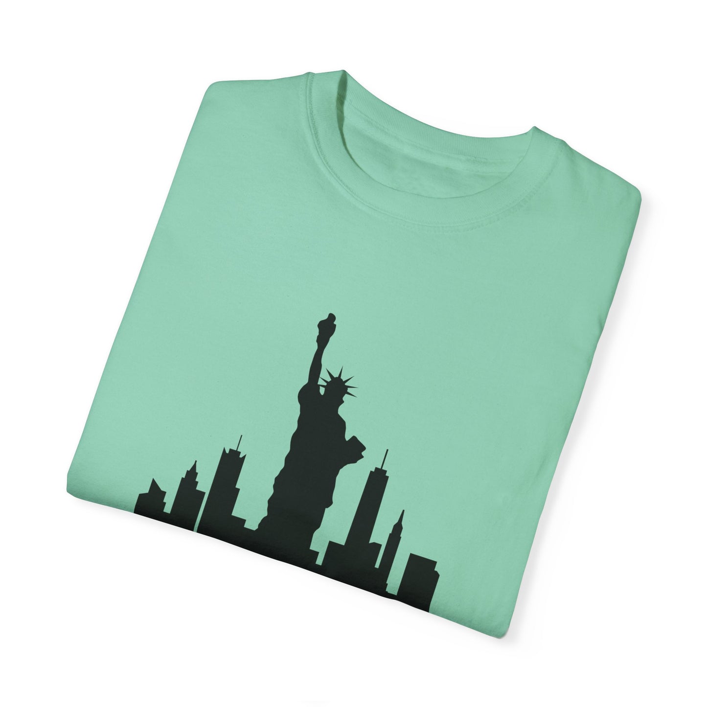 New York Skyline Graphic T-Shirt - Unisex Garment-Dyed Tee for City Lovers - 12002