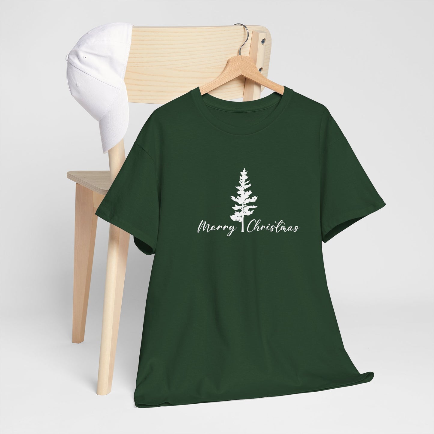 Tree, Merry Christmas - Unisex Heavy Cotton Tee - 10405