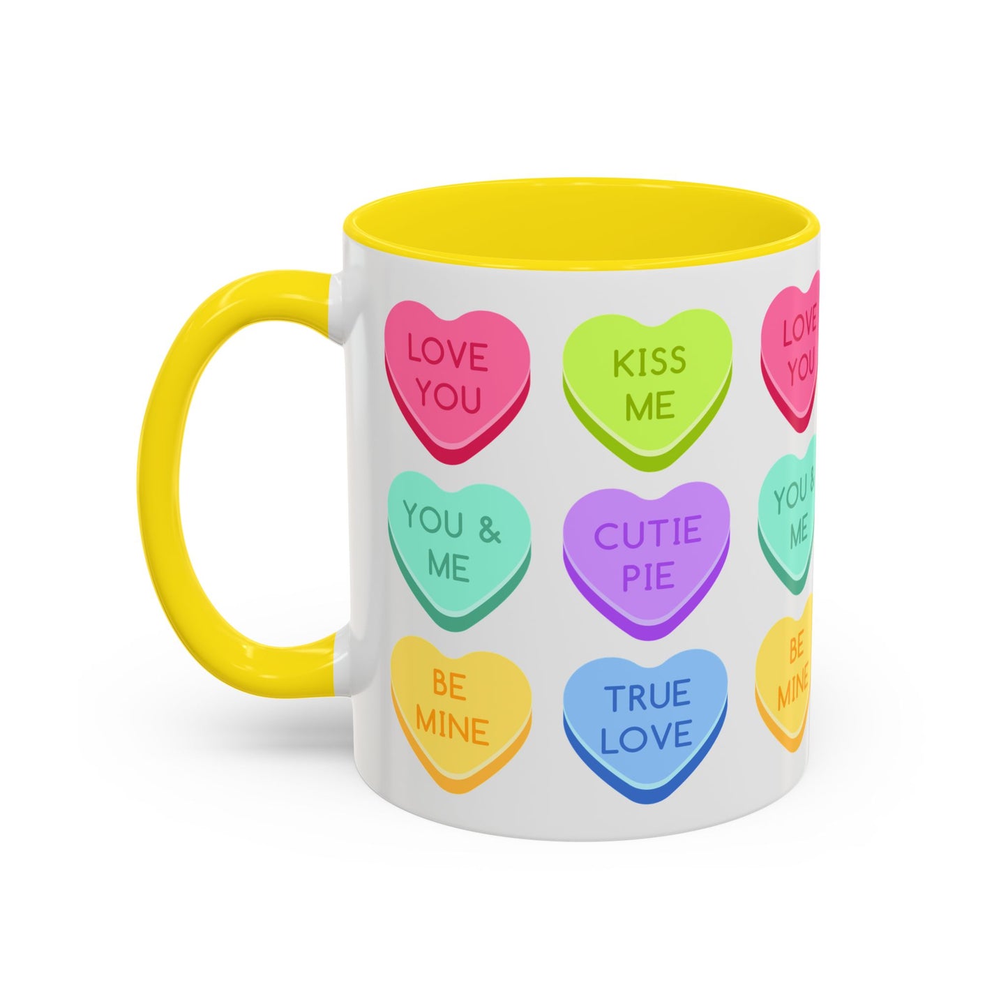 Love You, Kiss Me - Accent Coffee Mug (11, 15oz) - 11541