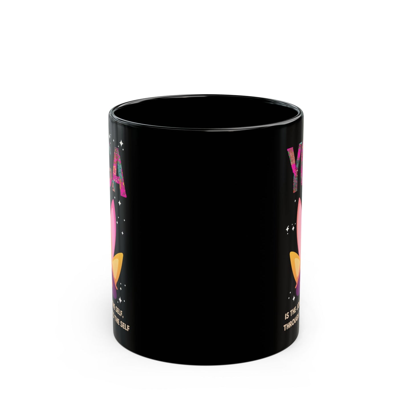 Yoga Is The Journey Of The Self Through The Self To The Self – Black Mug (11oz & 15oz) - 13214
