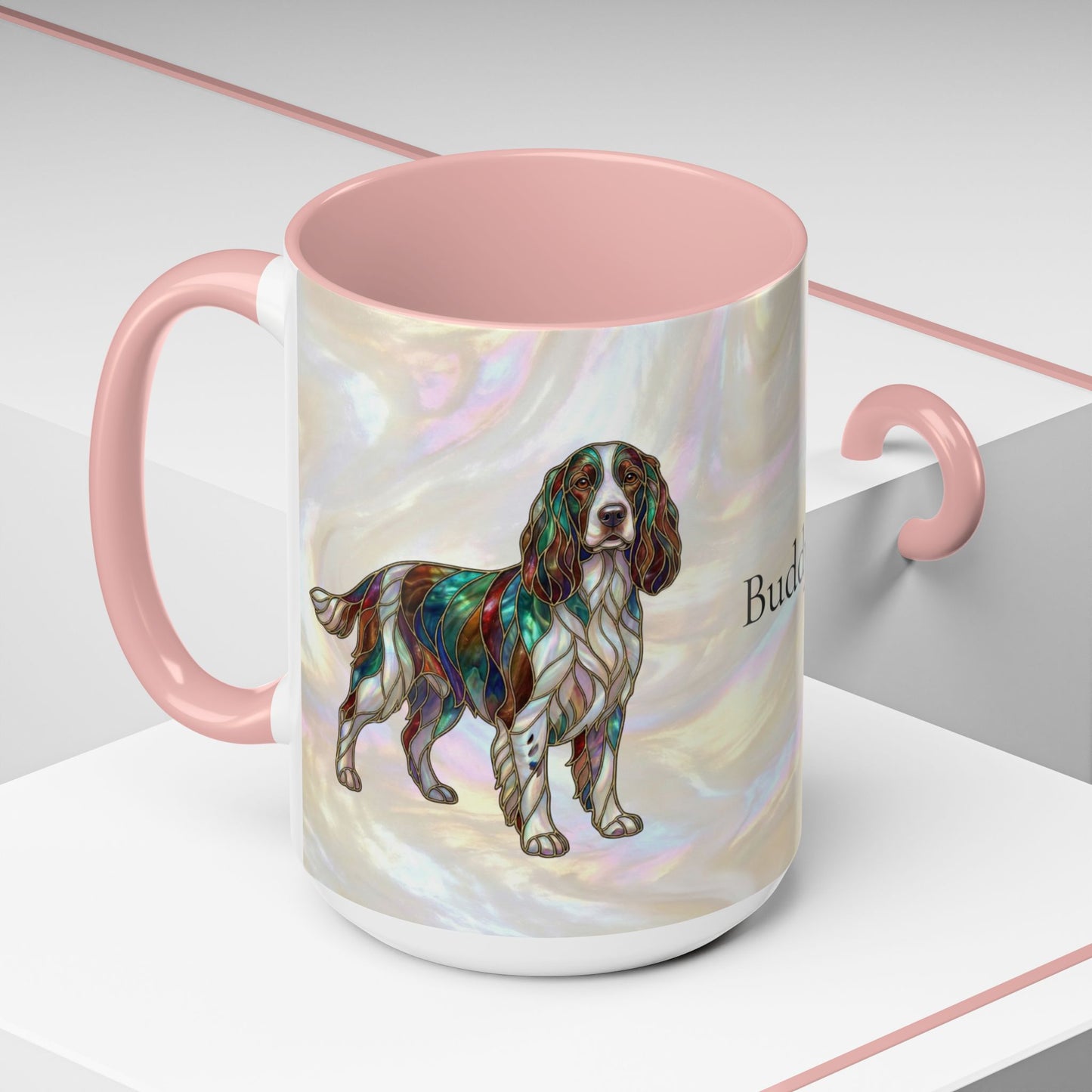 Springer Spaniel Accent Coffee Mug – Stained Glass Design 11/15oz - 14648