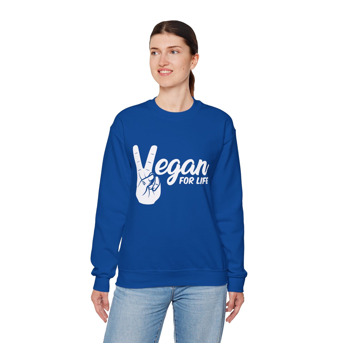 Vegan For Life - Unisex Heavy Blend™ Crewneck Sweatshirt