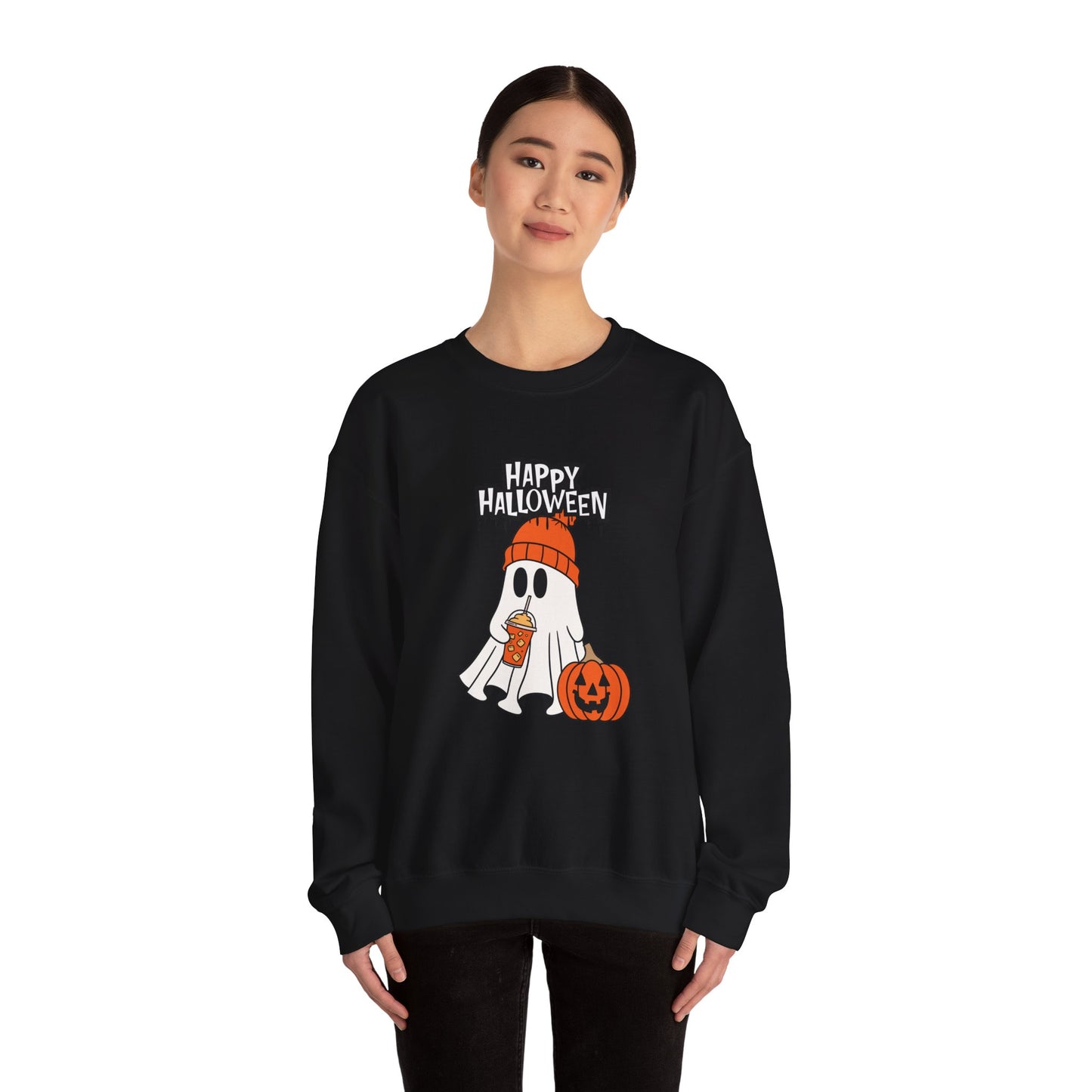 Happy Halloween, Ghost - Unisex Heavy Blend™ Crewneck Sweatshirt