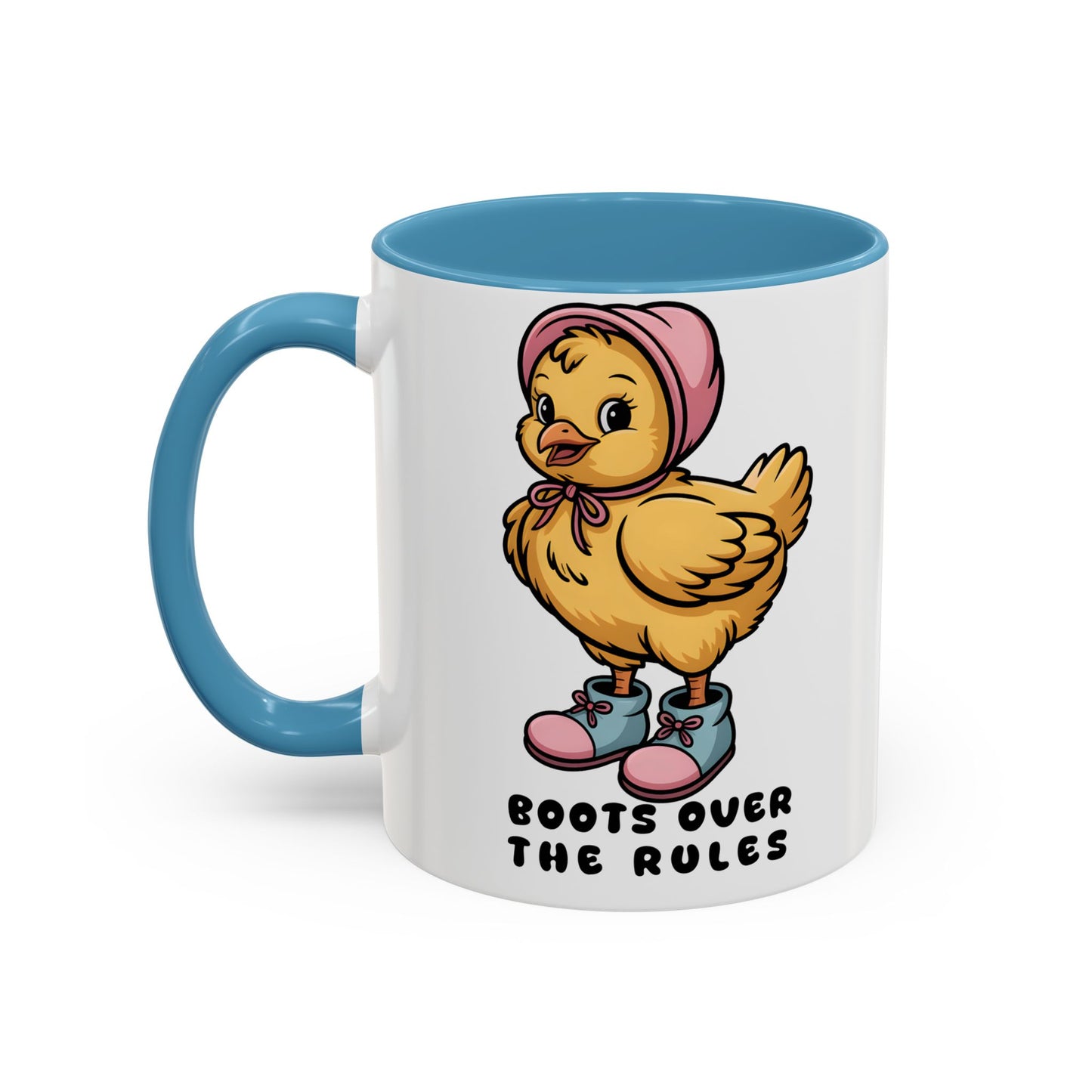 Boots Over The Rules Chick Mug – Cute Chicken Coffee Mug Funny Gift 11/15oz - 14862