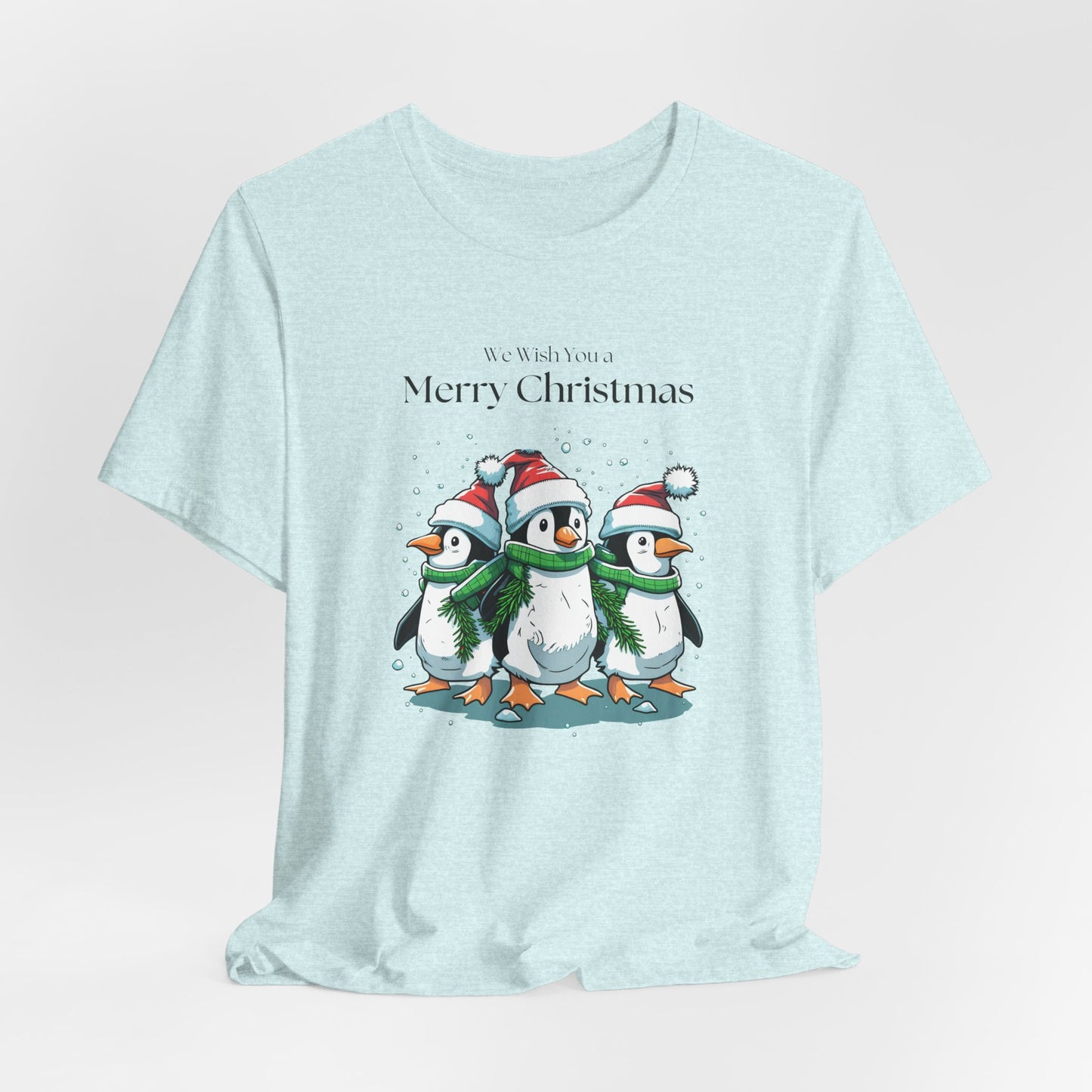 Penguins, We Wish You A Merry Christmas - Unisex Jersey Short Sleeve Tee - 10198