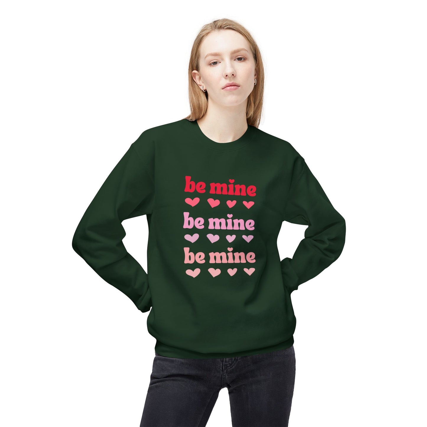 Valentine's, Be Mine - Unisex Midweight Softstyle Fleece Crewneck Sweatshirt - 11428