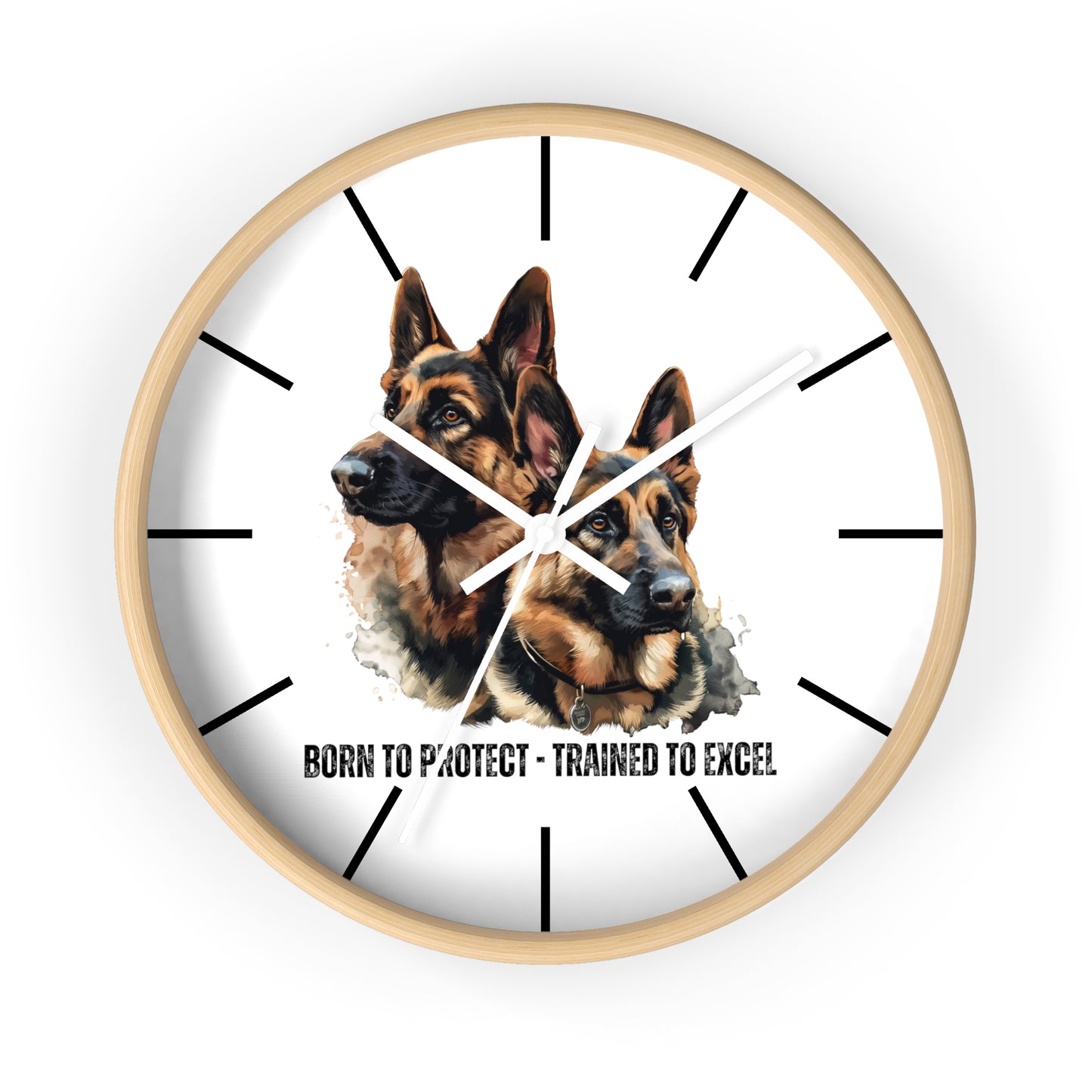 German Shepherds: Born to Protect - Wall Clock