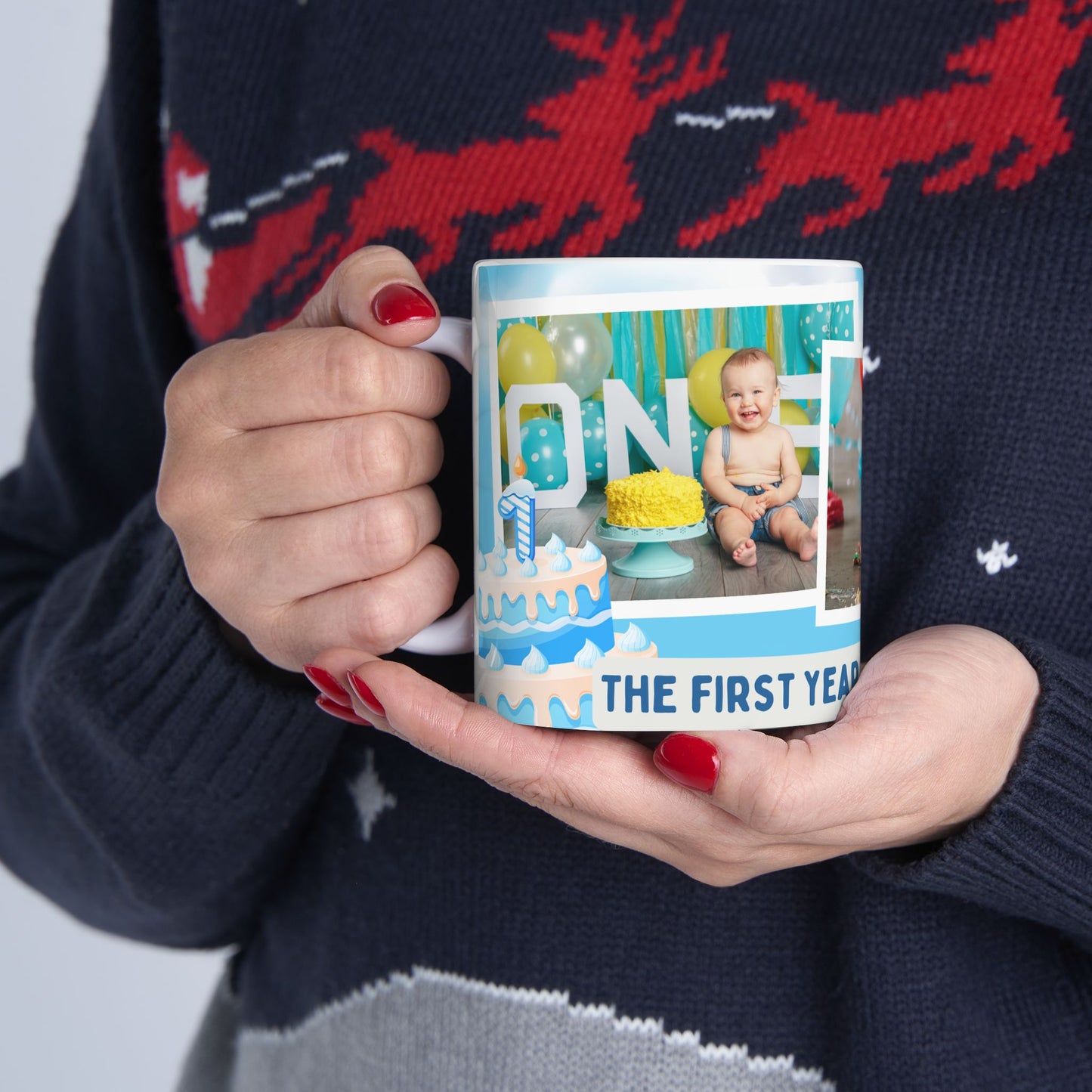 The First Year of Happiness Custom Photo Mug -  13972