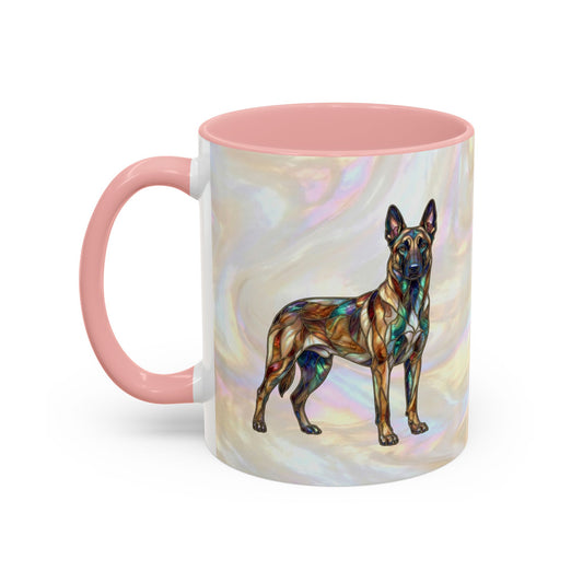 Belgian Malinois Accent Coffee Mug - Stained Glass Design 11oz & 15oz - 14616