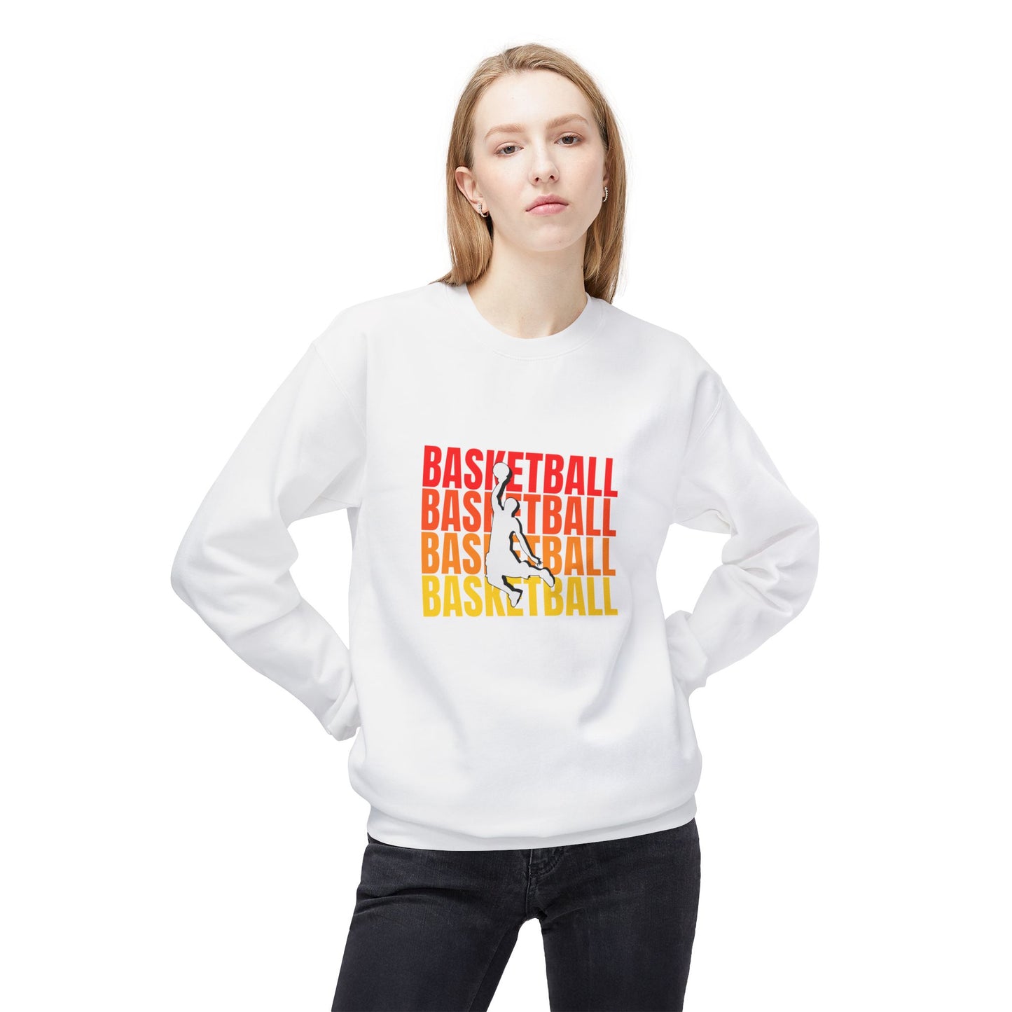 Basketball - Unisex Midweight Softstyle Fleece Crewneck Sweatshirt - 10678