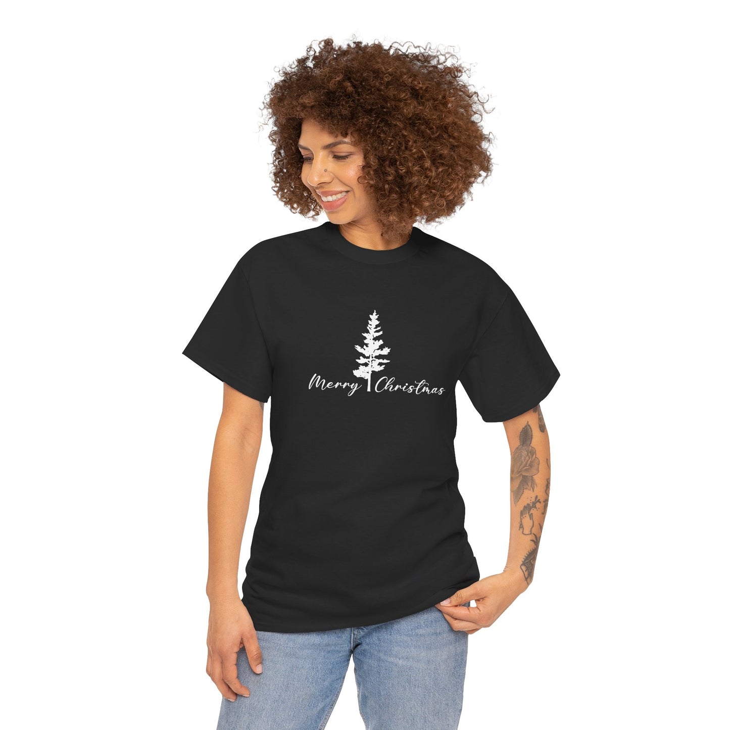 Tree, Merry Christmas - Unisex Heavy Cotton Tee - 10405