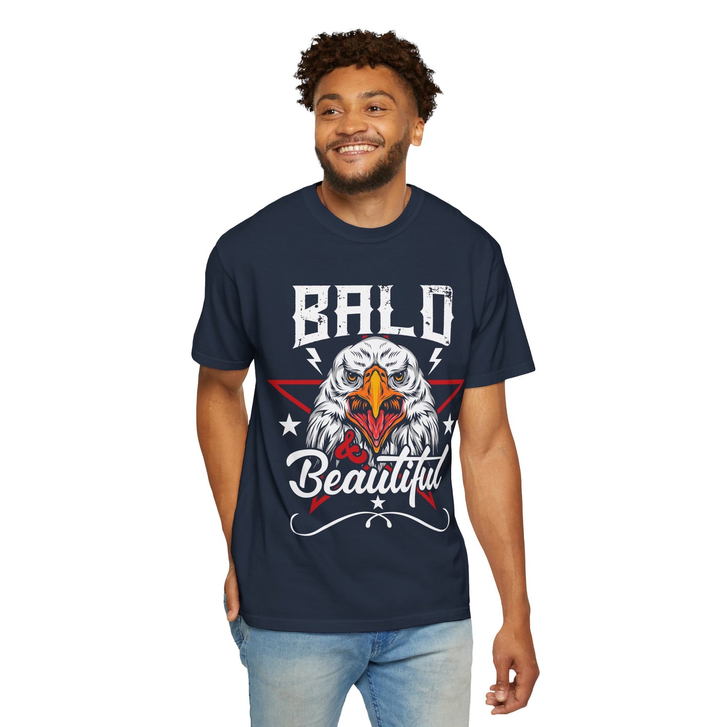 American Eagle, Bald is Beautiful T-Shirt, Unisex Garment-Dyed Tee - 13491