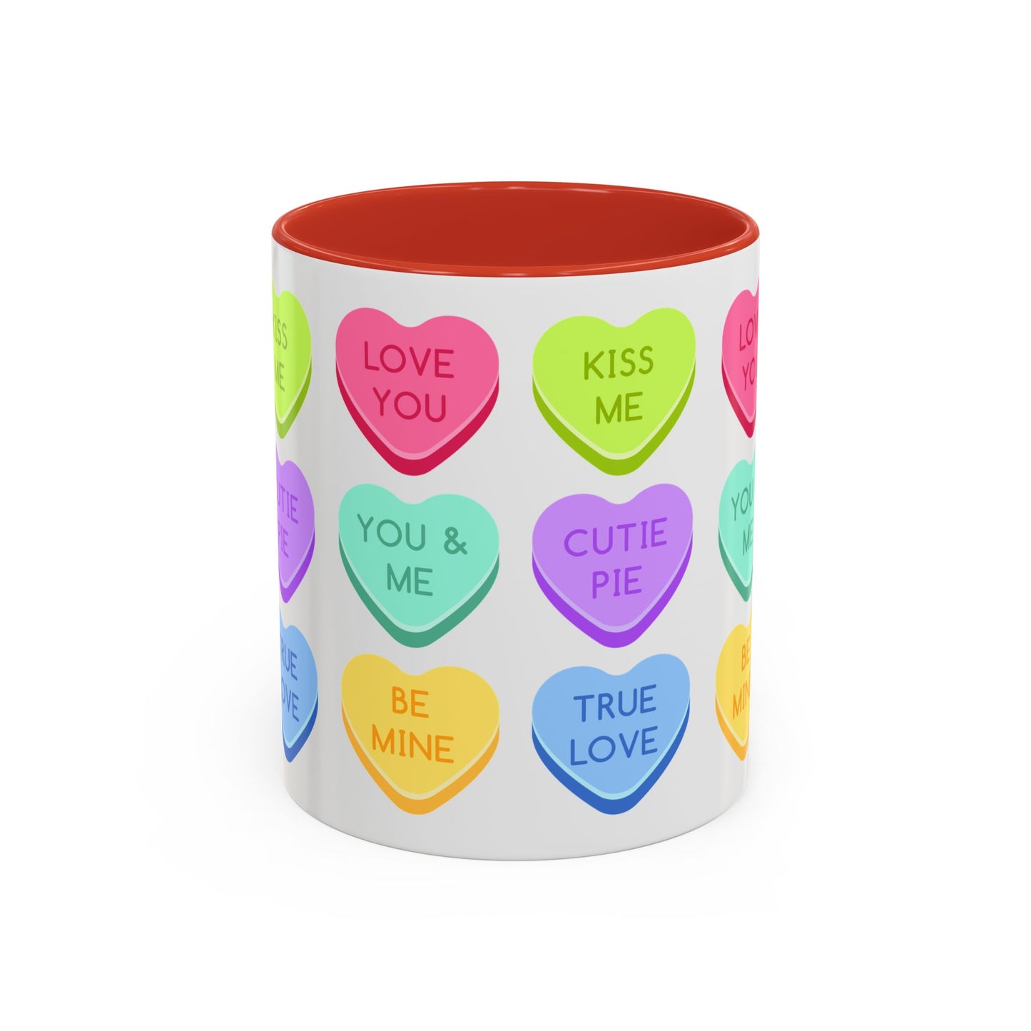 Love You, Kiss Me - Accent Coffee Mug (11, 15oz) - 11541